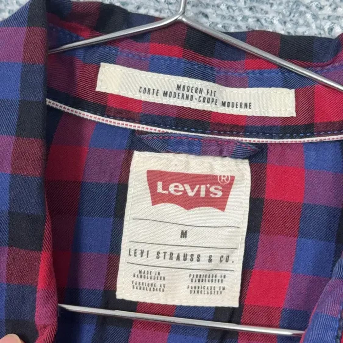 리바이스 투포켓 체크남방 M 상품이미지3