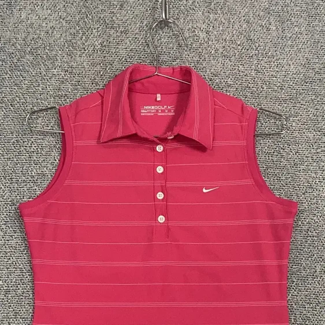 나이키 골프 스트라이프 핑크 카라 나시 M 상품이미지3