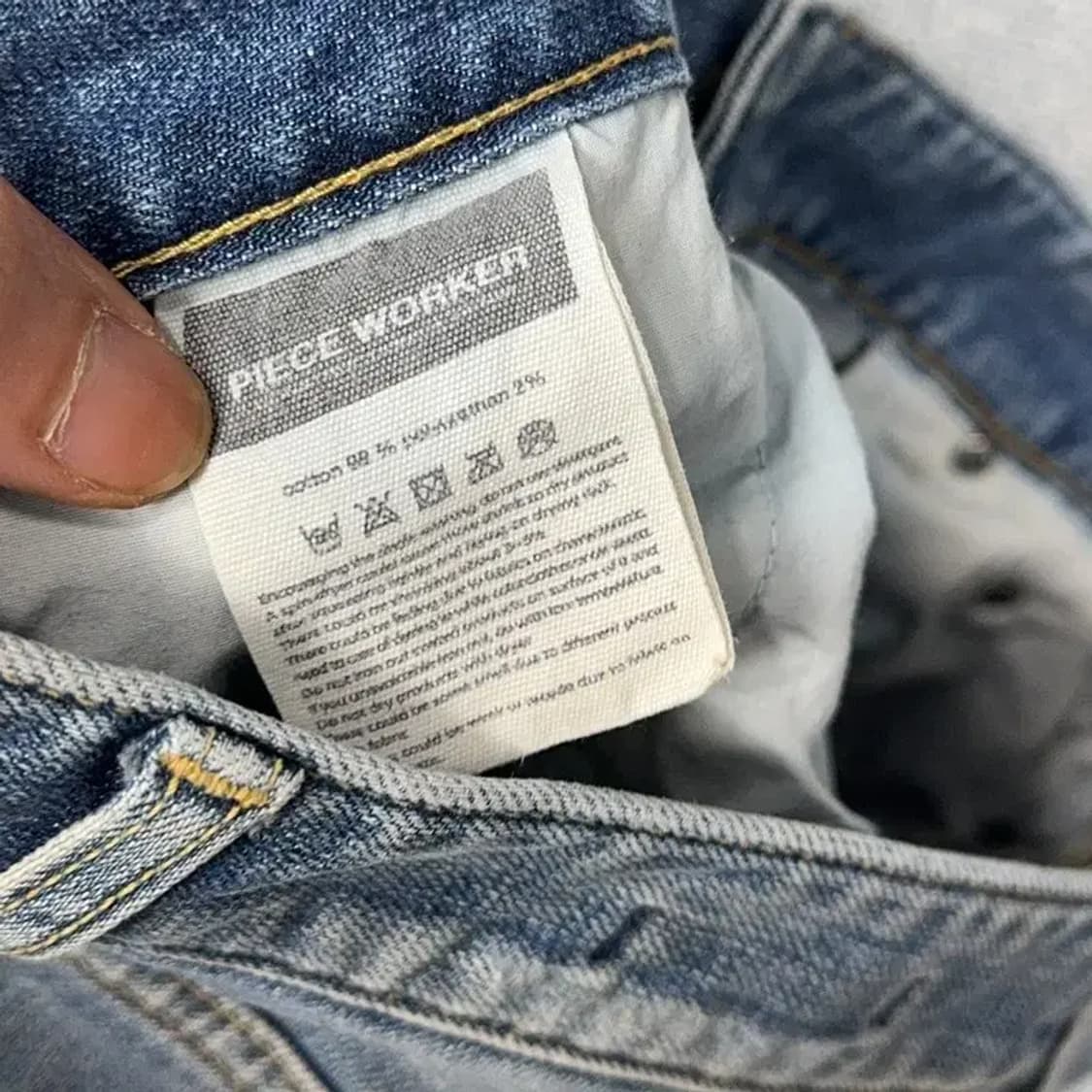 피스워커 무파 연청 크롭진 32 상품이미지7