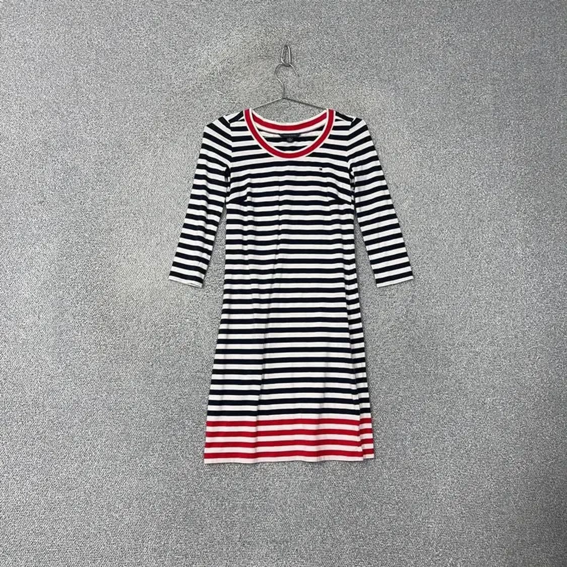 타미힐피거 스트라이프 U넥 원피스 XXS 상품이미지1