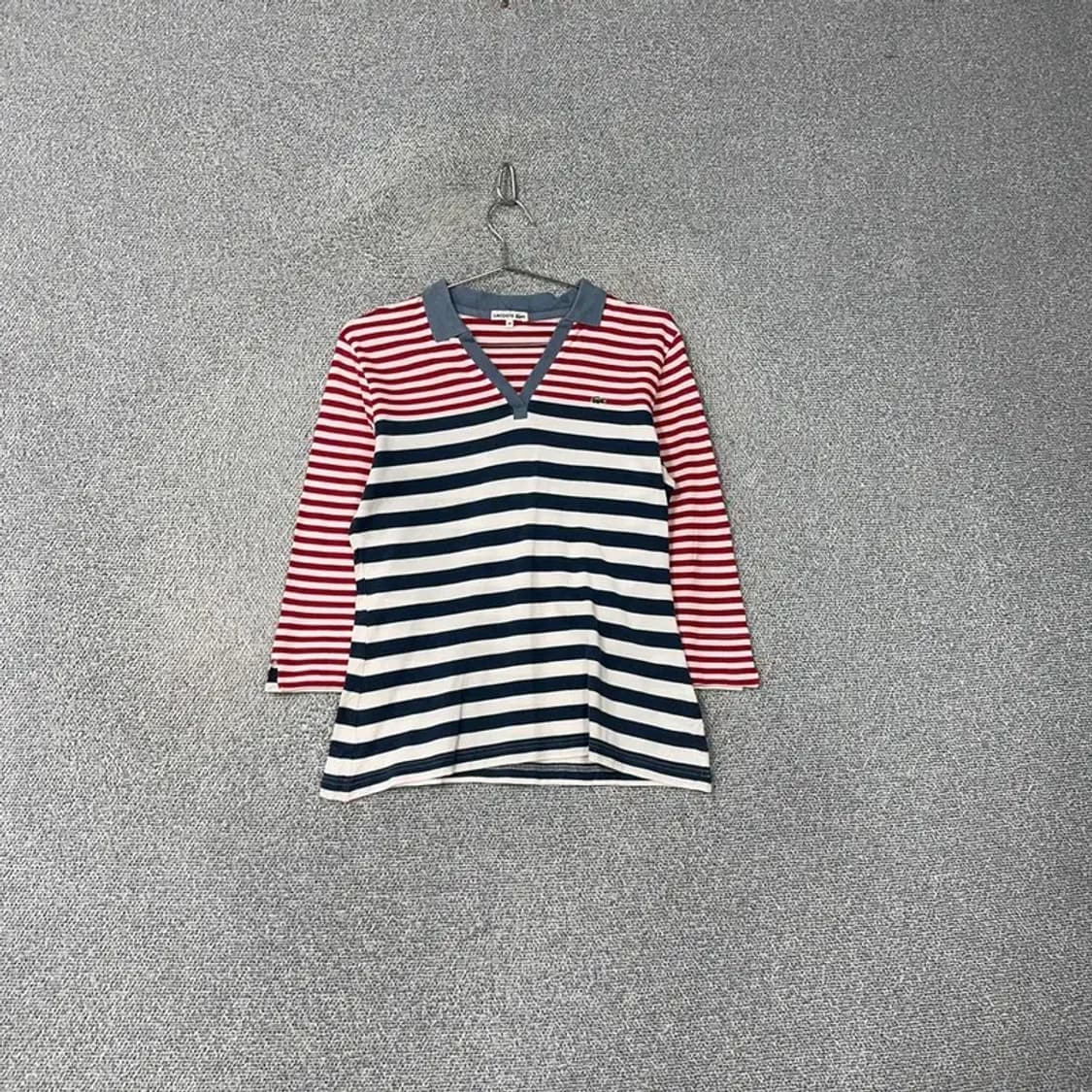 라코스테 재팬 브이넥 스트라이프 긴팔 44 상품이미지1