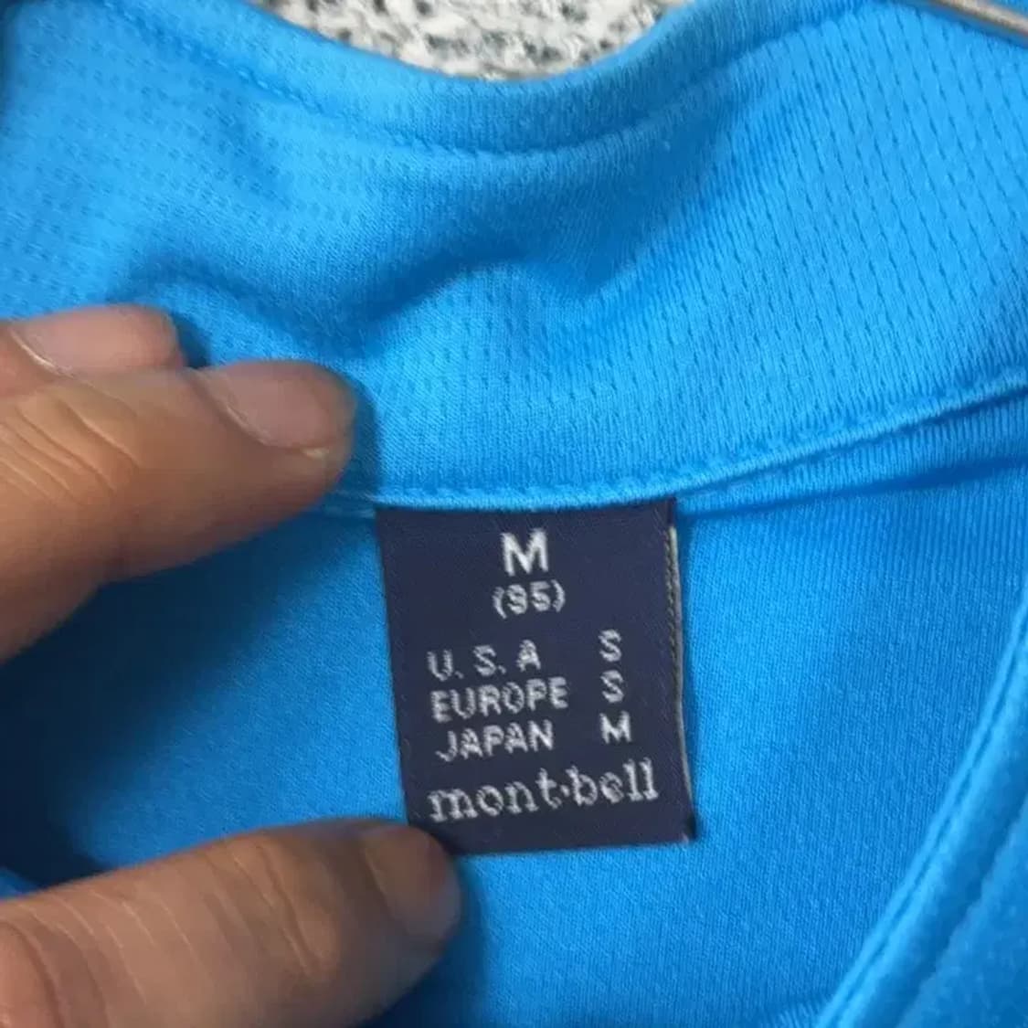 몽벨 블루 로고 기능성 반집업 긴팔티 S 상품이미지3