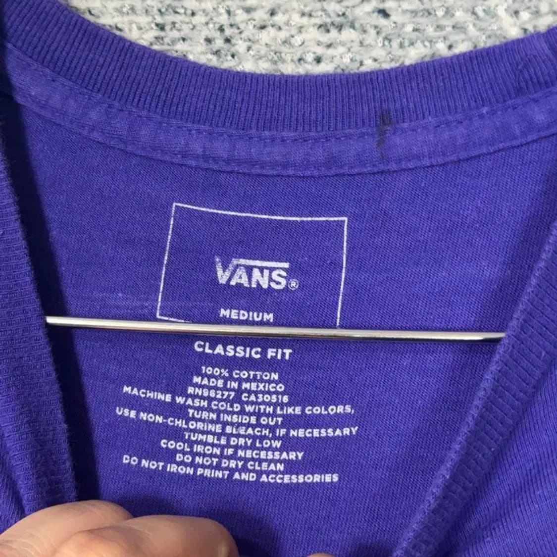 반스 프린팅 퍼플 반팔티 M 상품이미지4