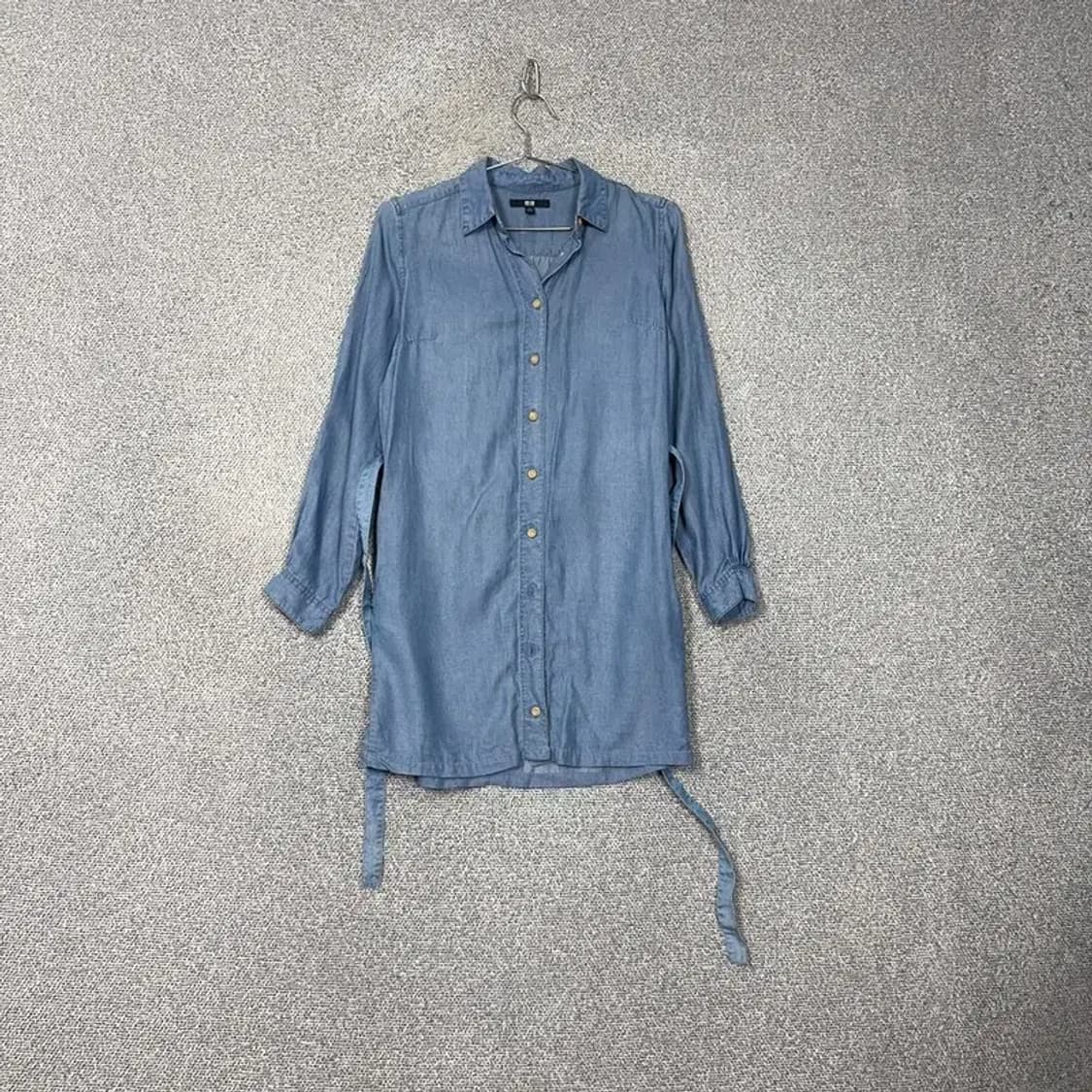 유니클로 벨티드 데님 셔츠 원피스 S 상품이미지1