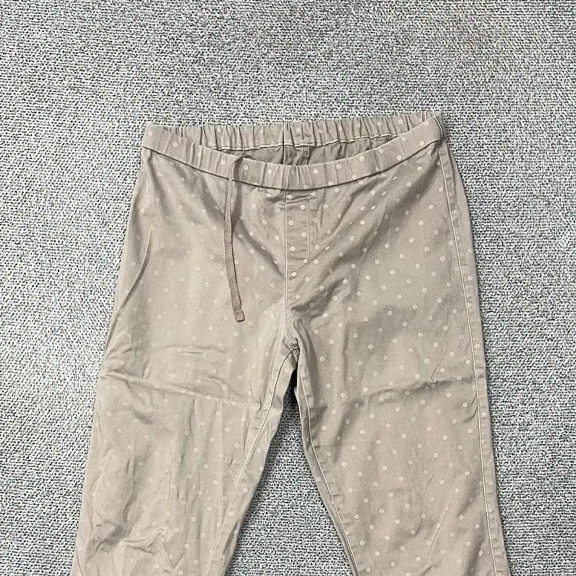 유니클로 도트 베이지 코튼팬츠 XL 상품이미지3