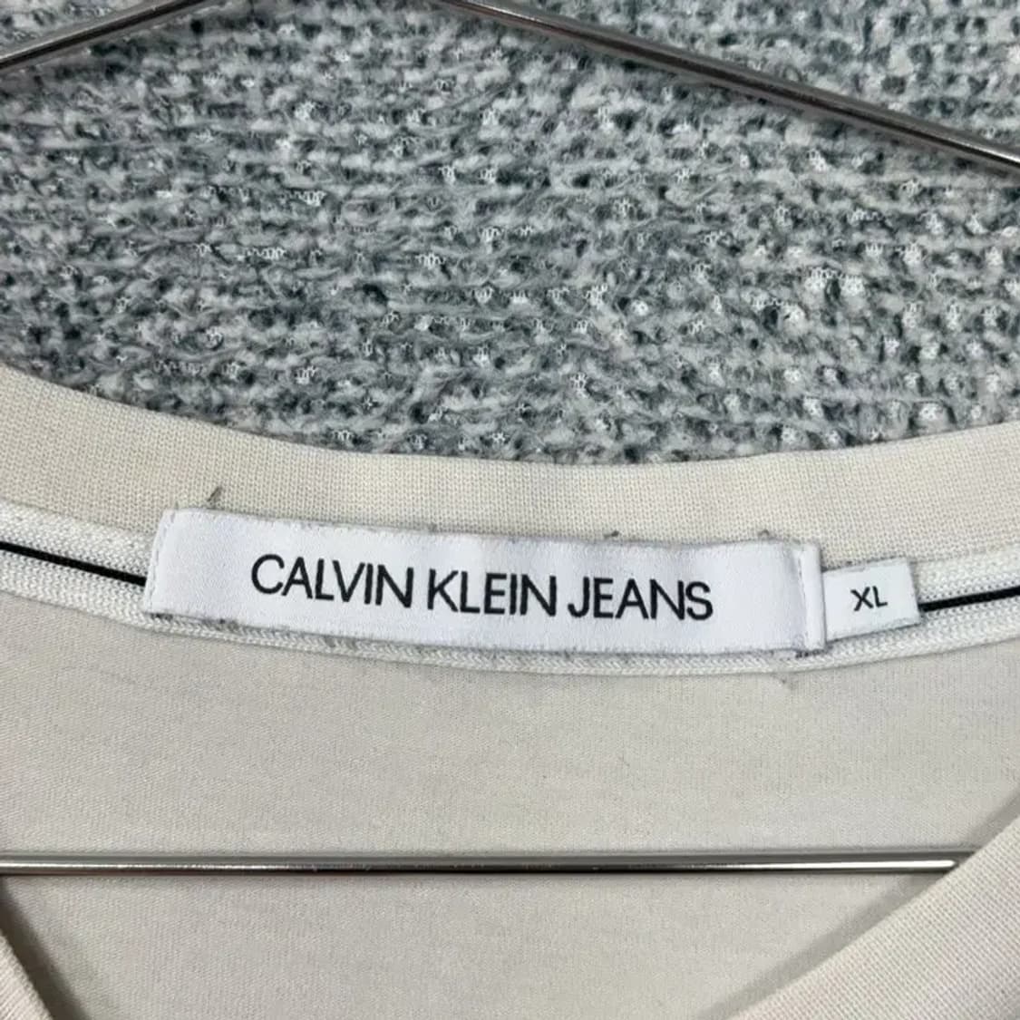 캘빈클라인 베이지 로고 반팔티 XL 상품이미지3