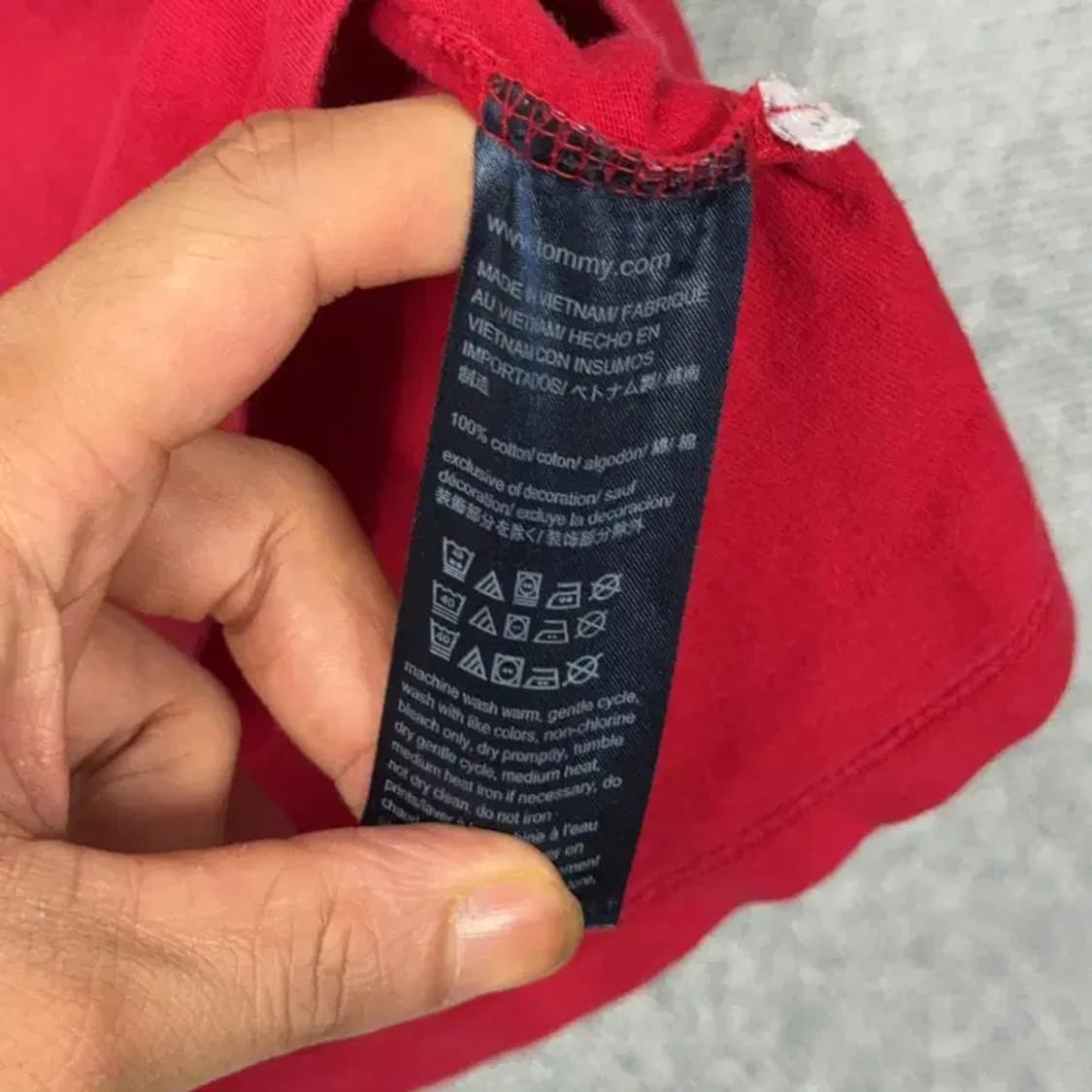 타미힐피거 레드 로고 반팔티 M 상품이미지4