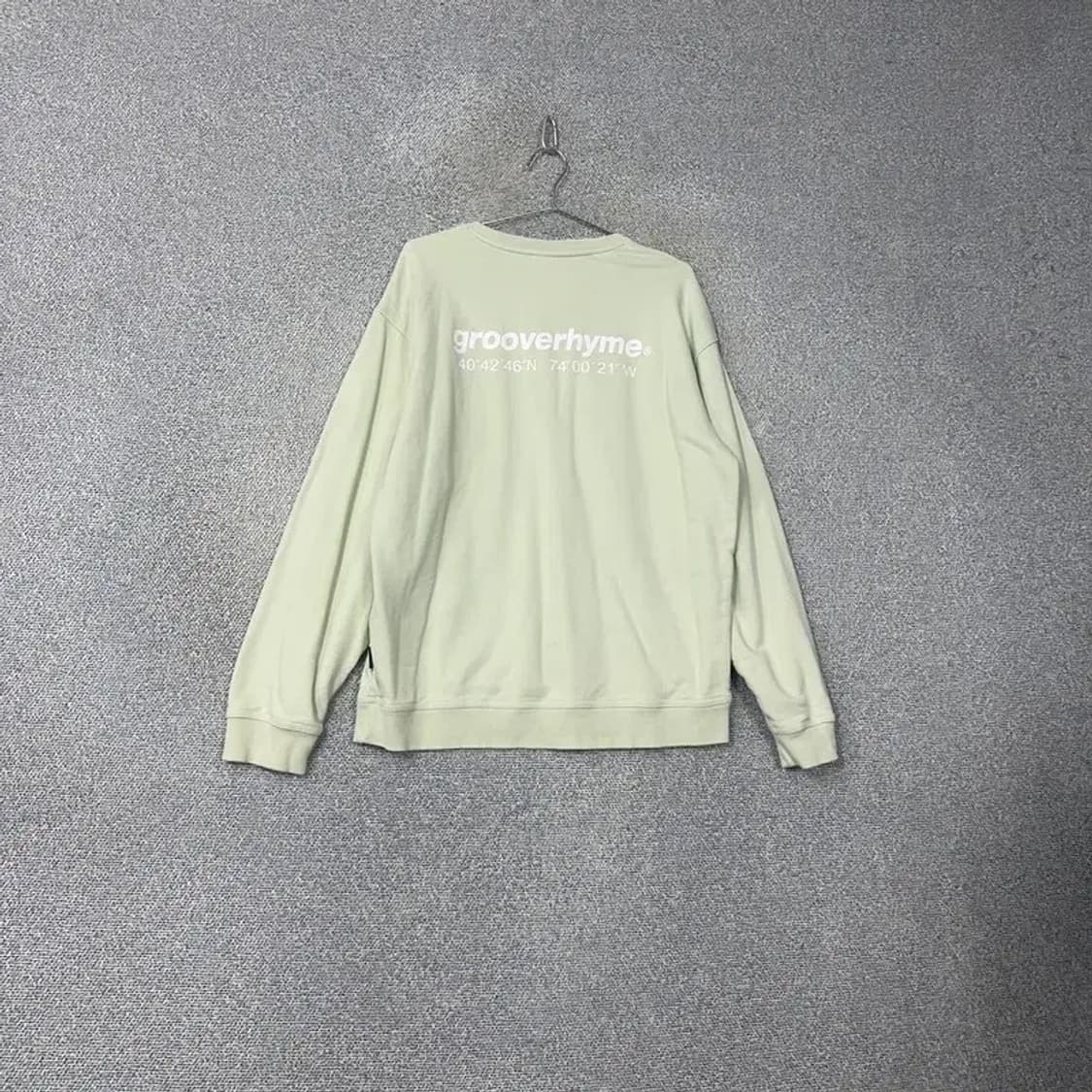 그루브라임 라이트 그린 오버핏 맨투맨 XL 상품이미지2