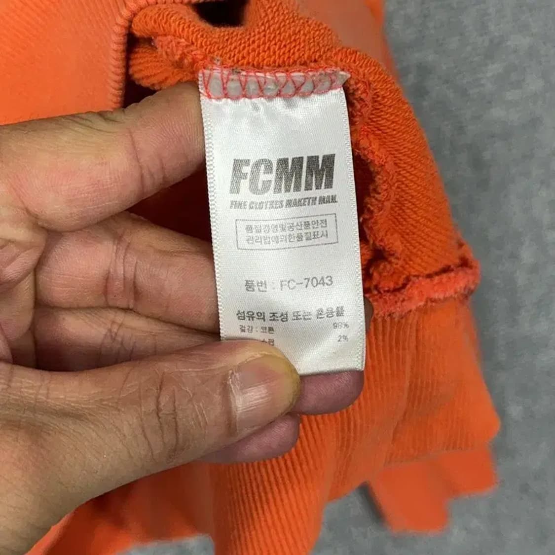 FCMM 로고 오렌지 스웻셔츠 오버핏 맨투맨 XL 상품이미지4