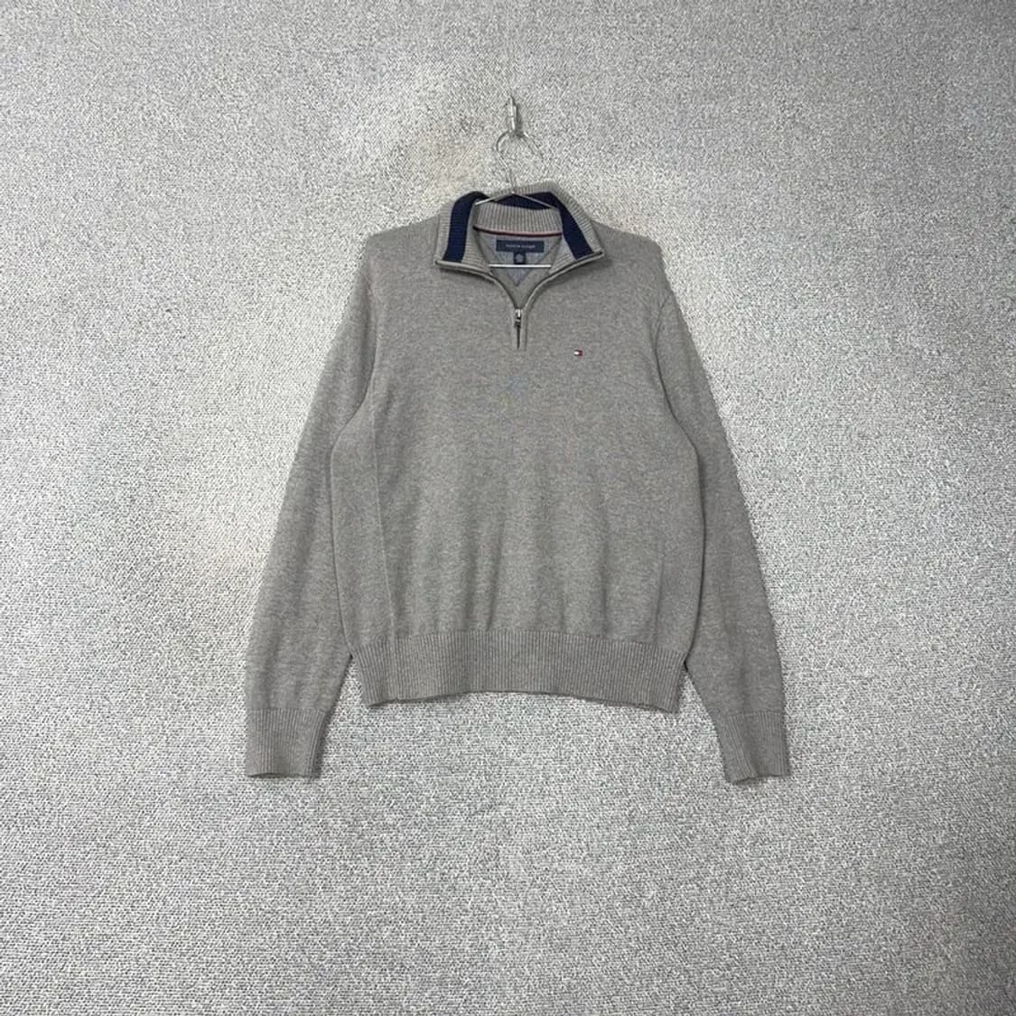 타미힐피거 캐주얼 로고 코튼 반집업 니트 M 상품이미지1