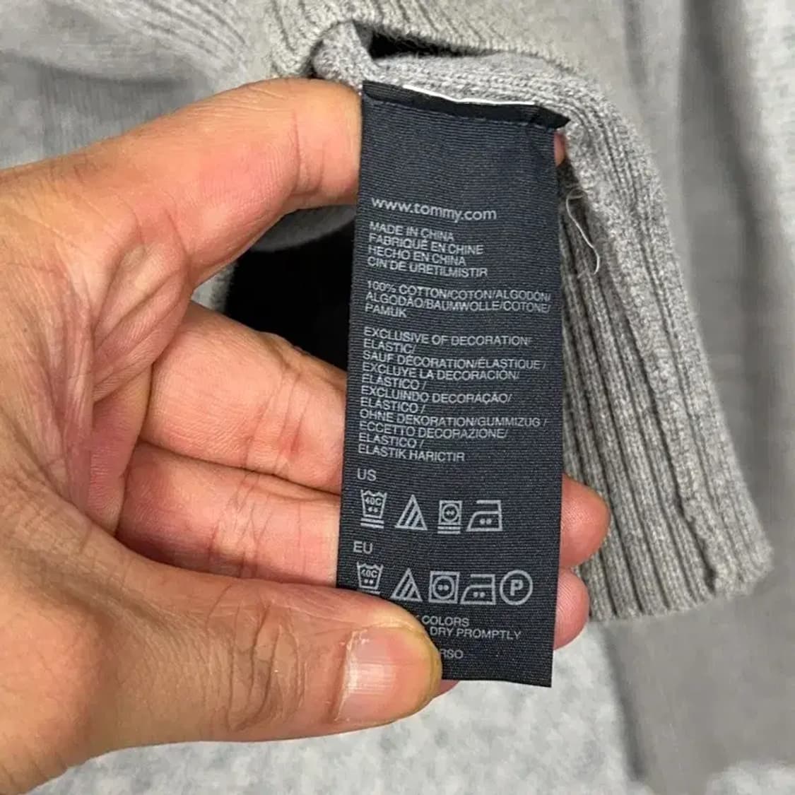 타미힐피거 캐주얼 로고 코튼 반집업 니트 M 상품이미지4