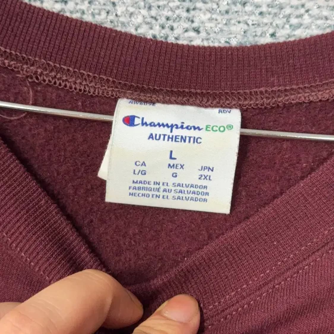 챔피온 버건디 스웻셔츠 맨투맨 L 상품이미지3
