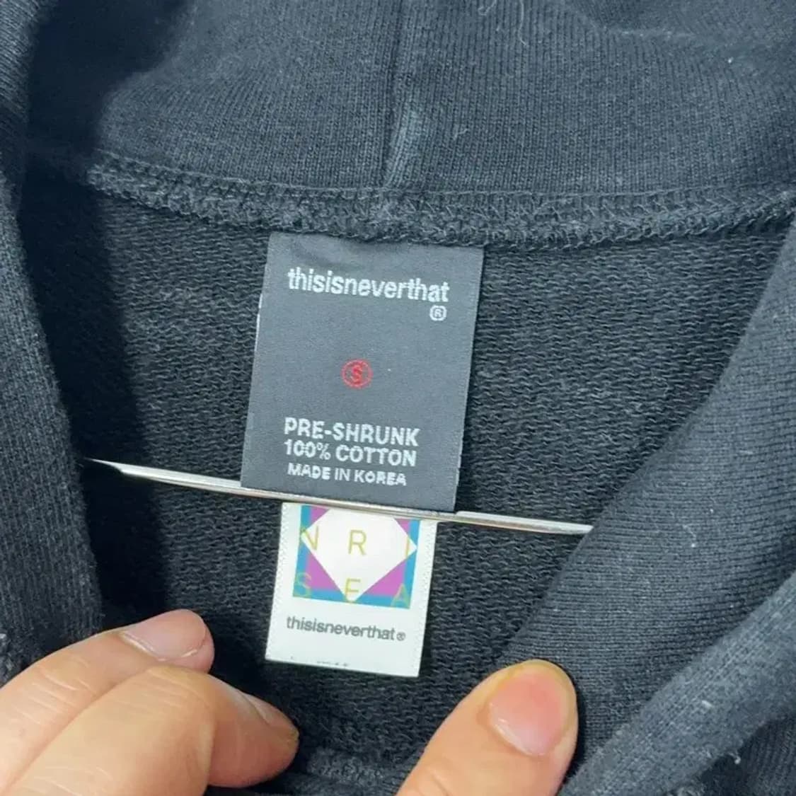 디스이즈네버댓 박스로고 블랙 오버핏 후드티 S 상품이미지3