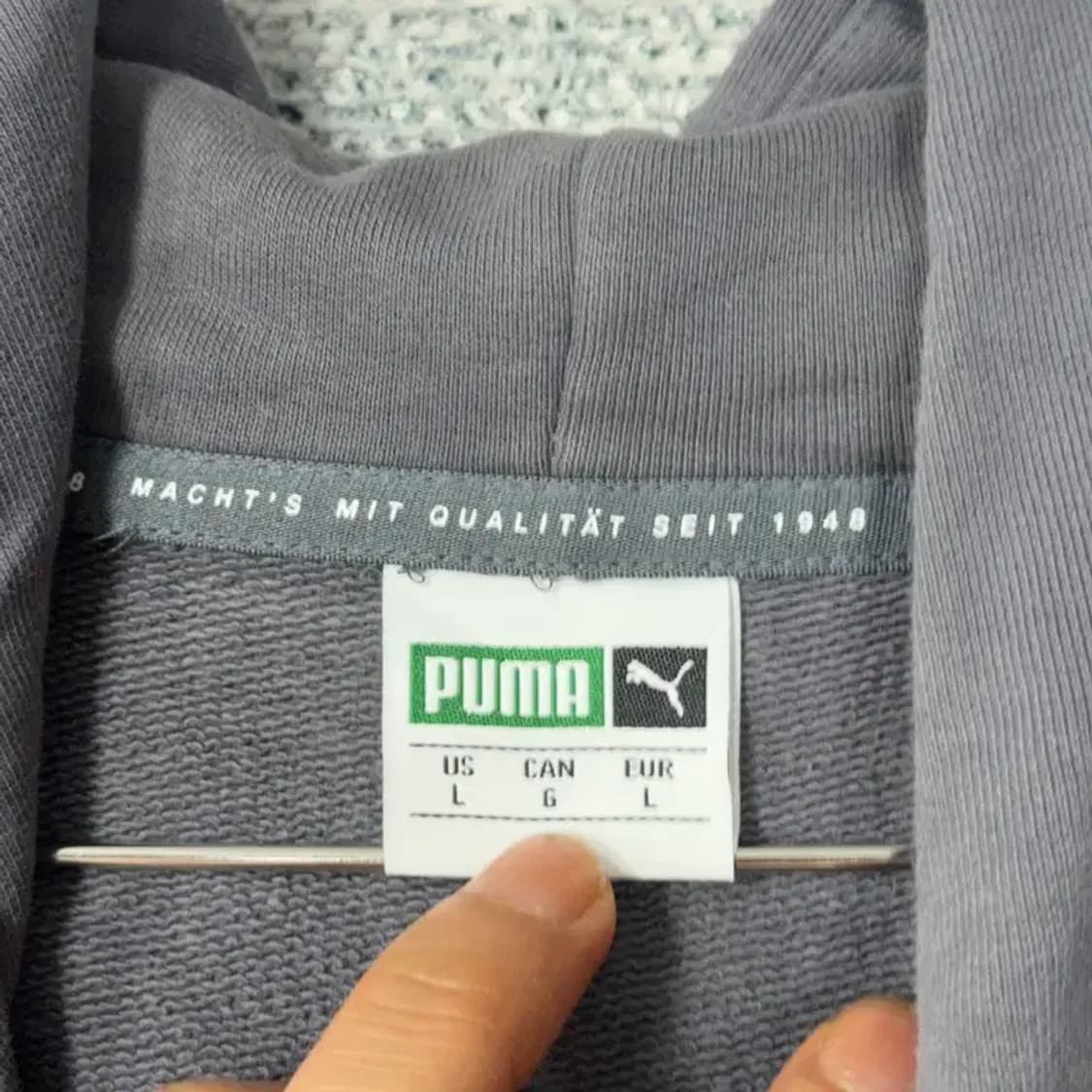 푸마 빈티지 그레이 후드티 L 상품이미지3