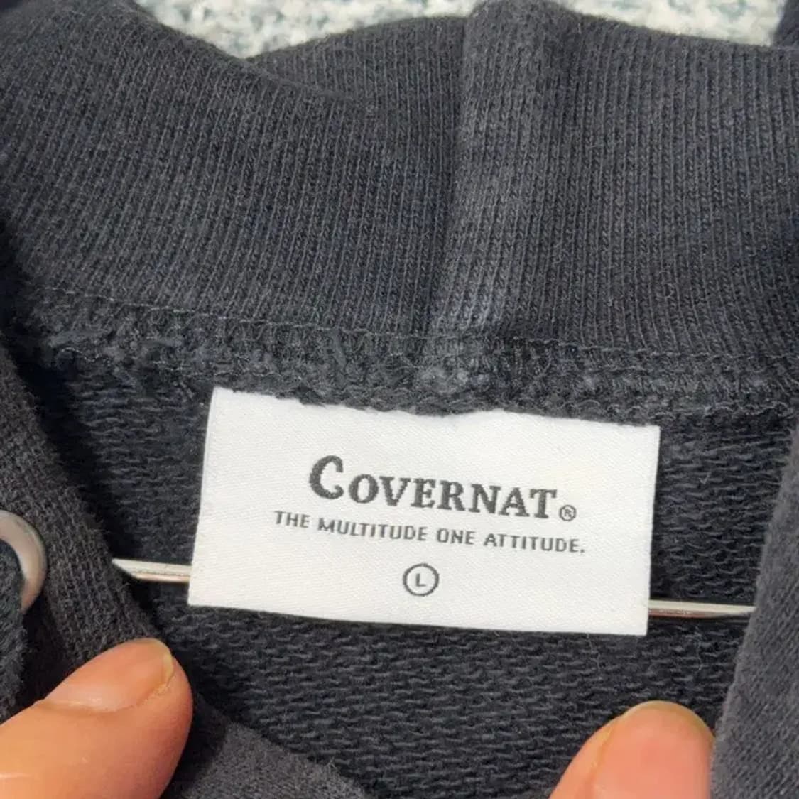 커버낫 로고 블랙 후드티 L 상품이미지3