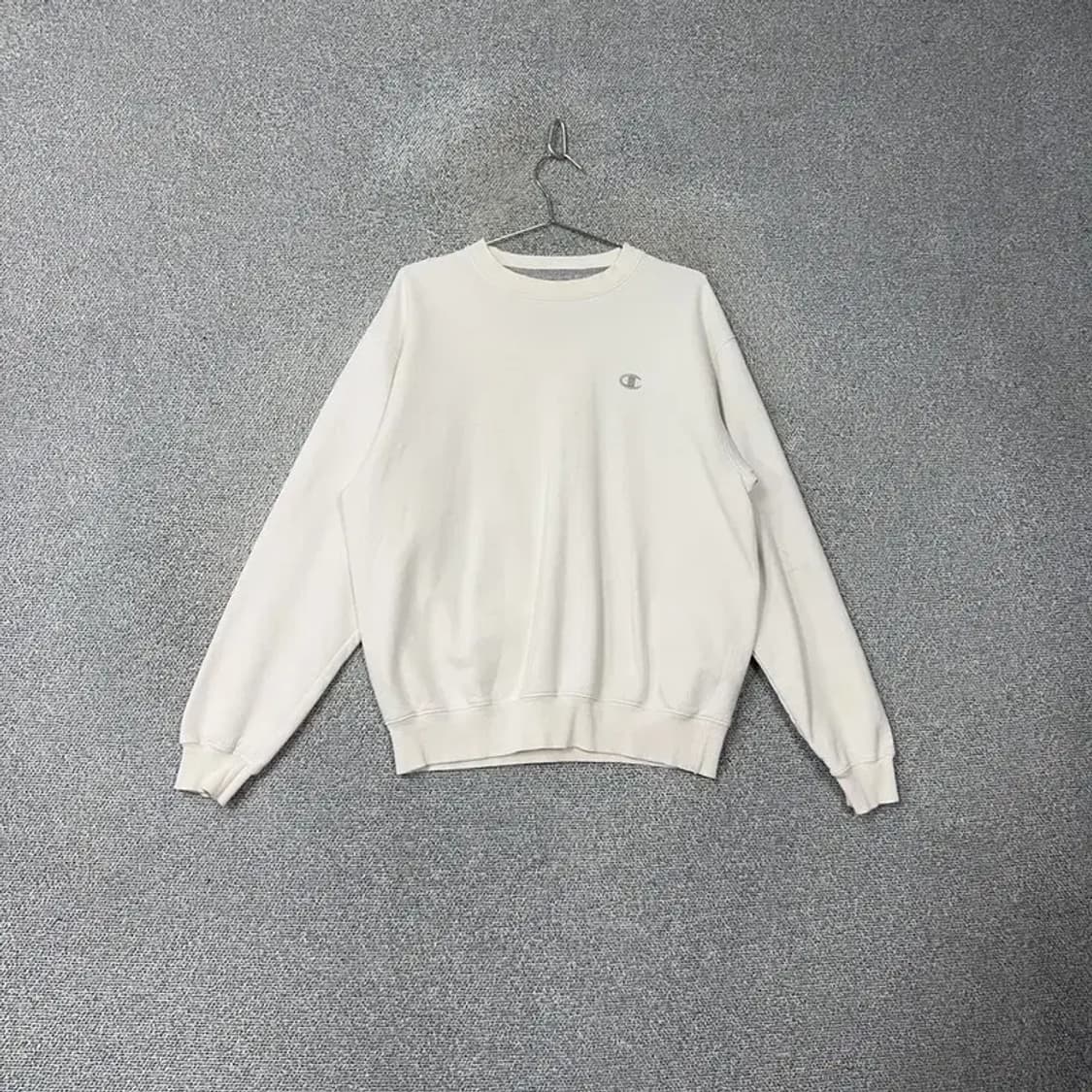 챔피온 로고 크림 스웻셔츠 맨투맨 XL 상품이미지1