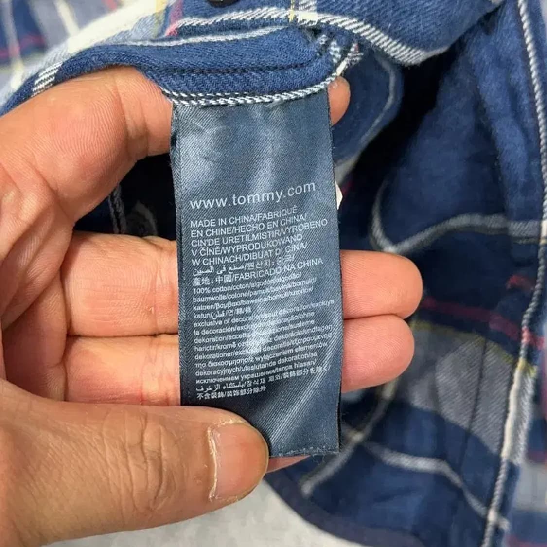 타미힐피거 캐주얼 로고 체크셔츠 S 상품이미지4