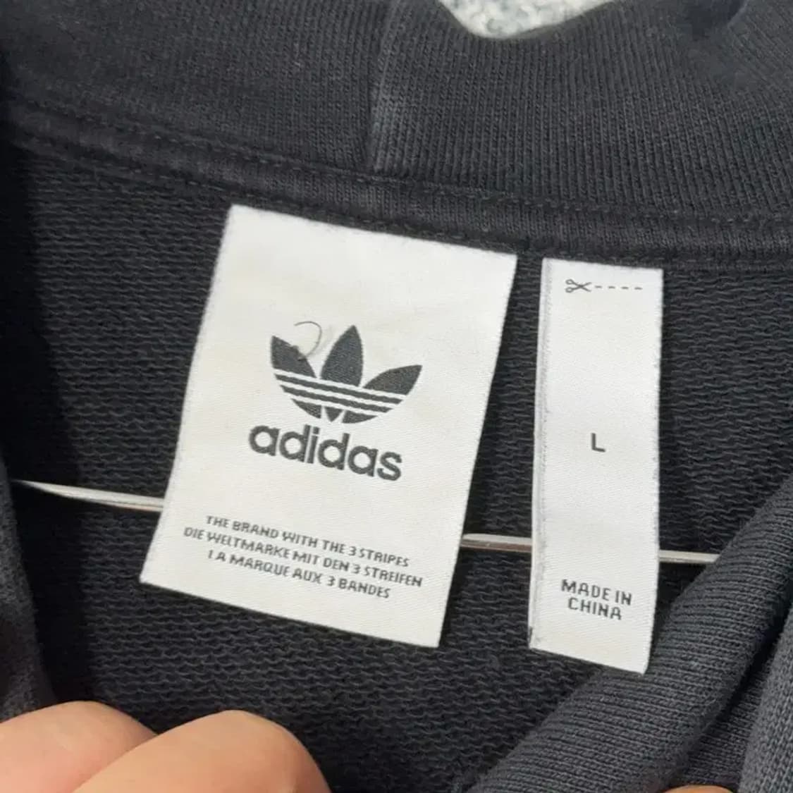 아디다스 심플 로고 블랙 후드티 L 상품이미지3