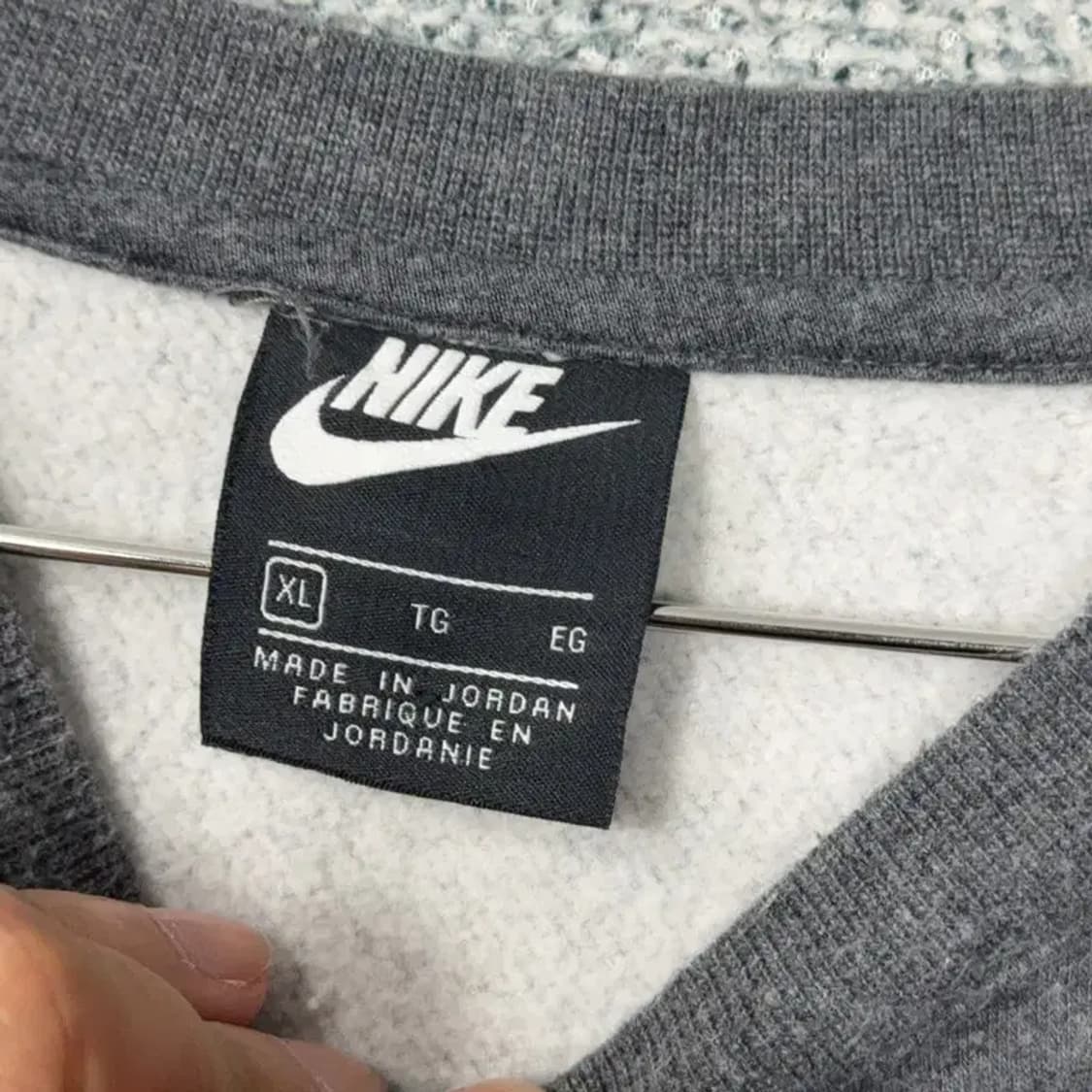 나이키 스우시 로고 차콜 그레이 맨투맨 XL 상품이미지3