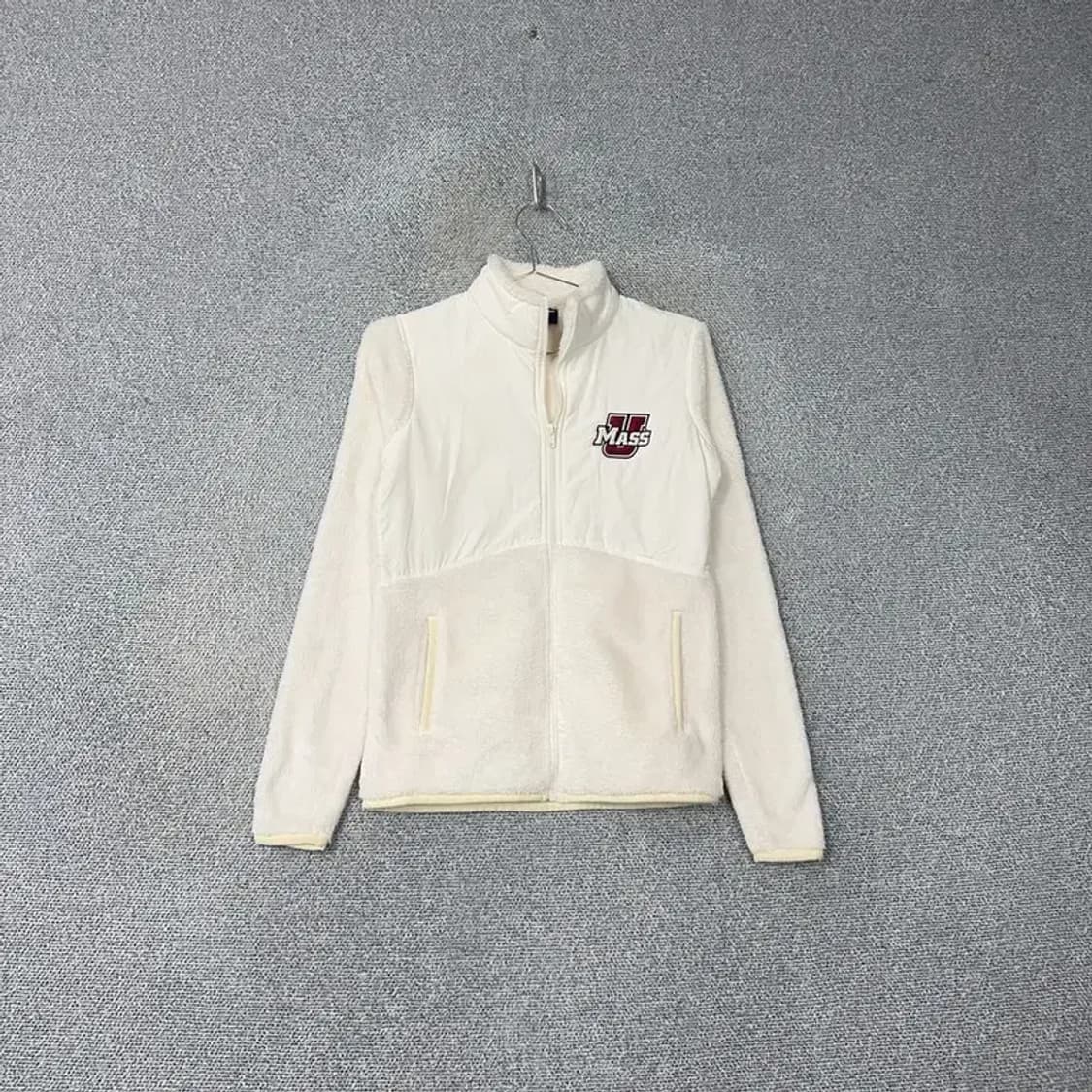 챔피온 로고 화이트 플리스 집업 XS 상품이미지1