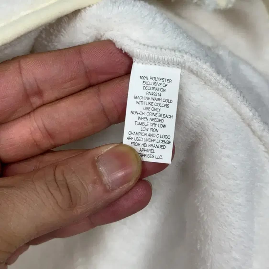챔피온 로고 화이트 플리스 집업 XS 상품이미지4