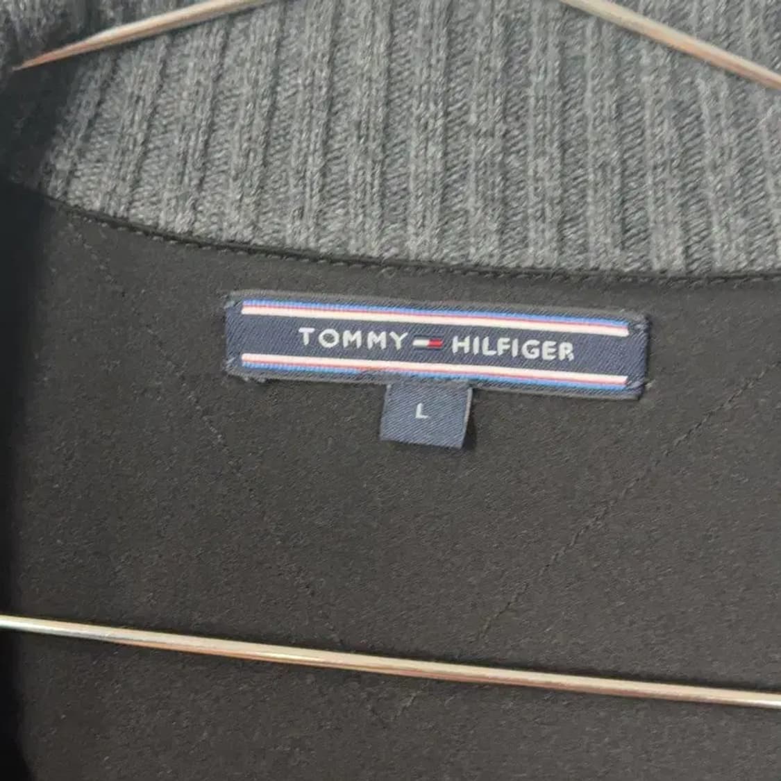 타미힐피거 차콜 캐주얼 집업 니트 L 상품이미지3
