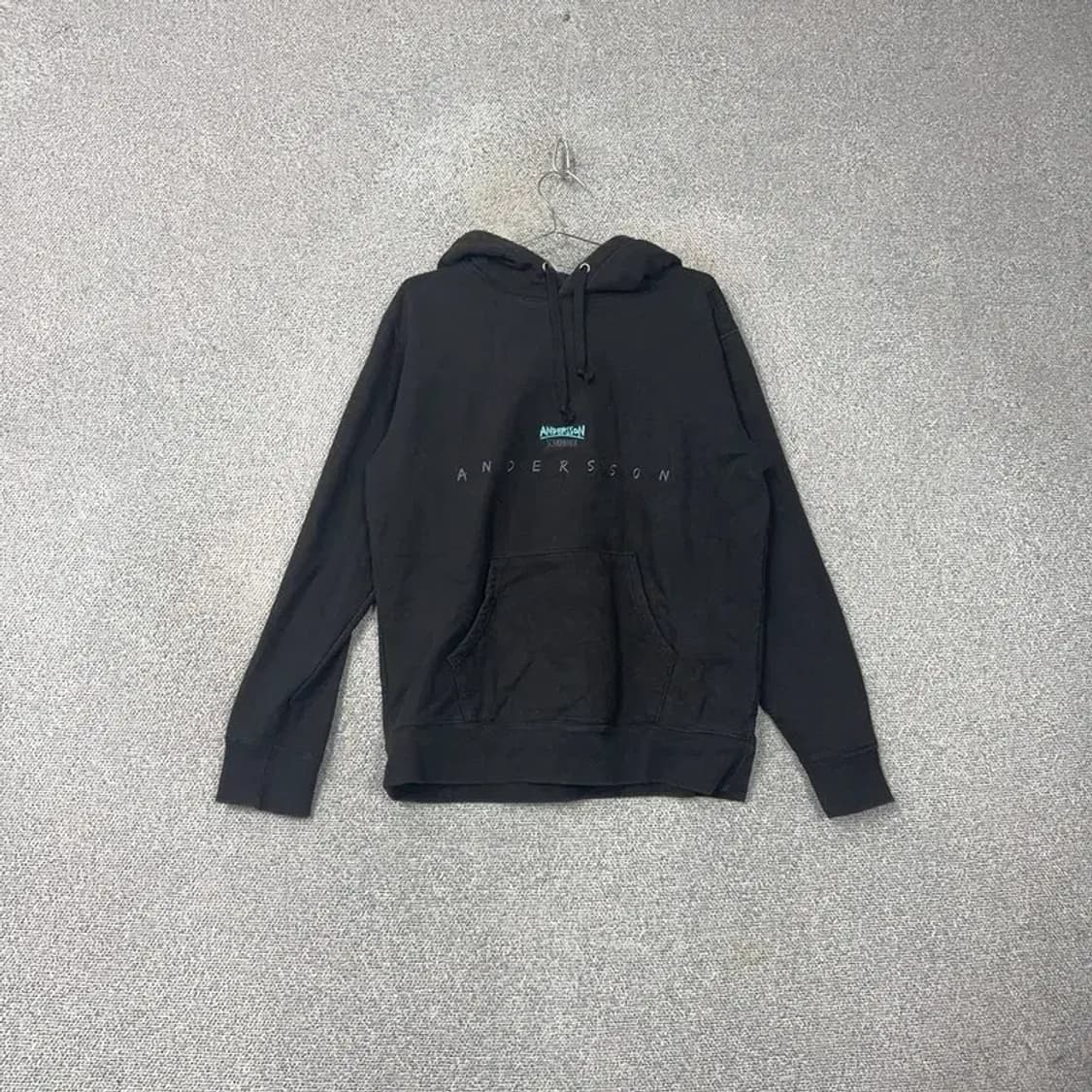 앤더슨벨 로고 프린팅 블랙 후드티 L 상품이미지1
