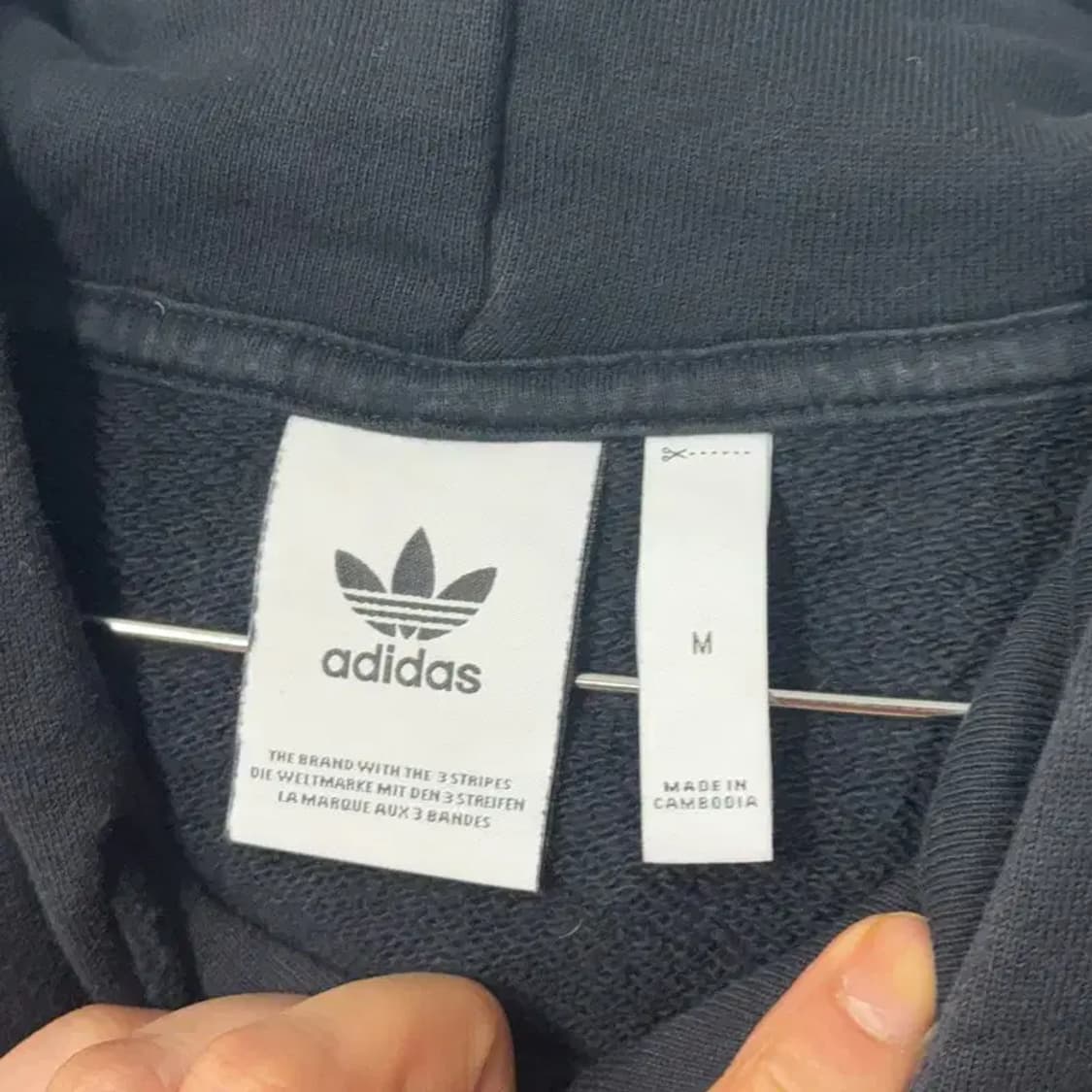 아디다스 박스로고 블랙 후드티 M 상품이미지3