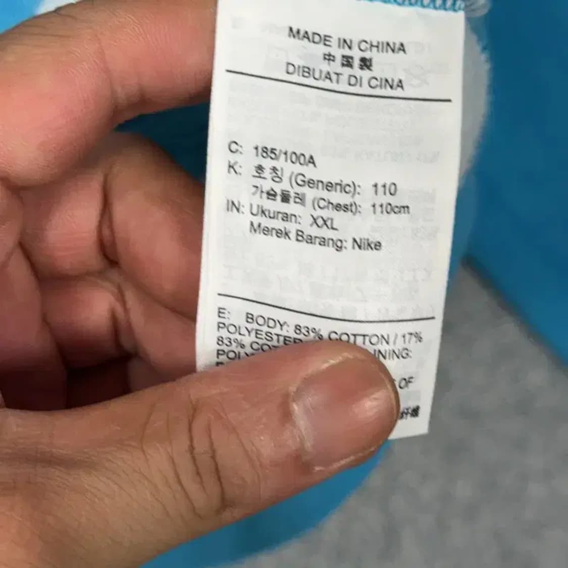 나이키 레트로 연파랑 빅사이즈 스웻 후드티 XXL 상품이미지4