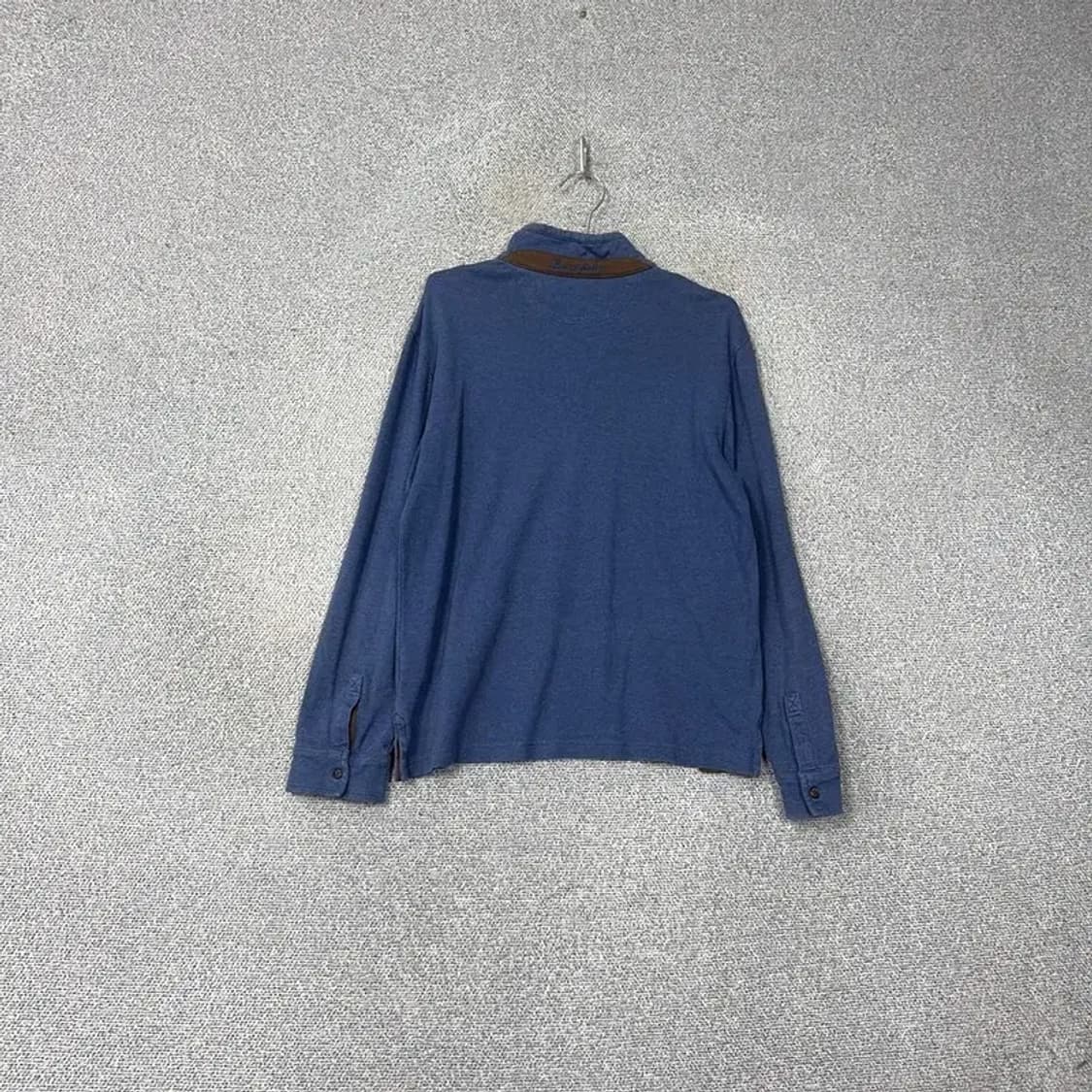 빈폴 네이비 로고 코튼 반집업 니트 100 상품이미지2