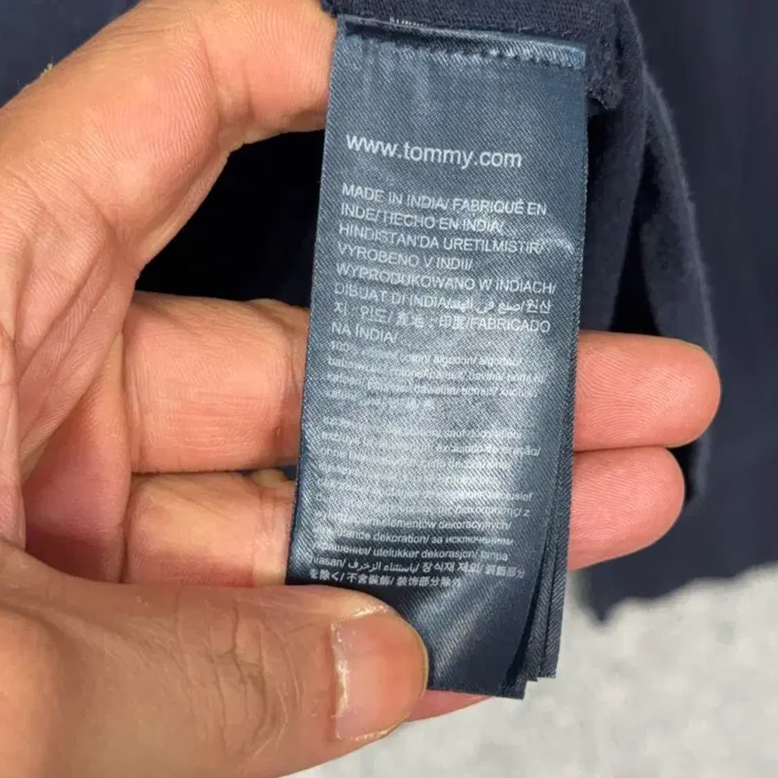 타미 진스 네이비 로고 긴팔티 L 상품이미지4