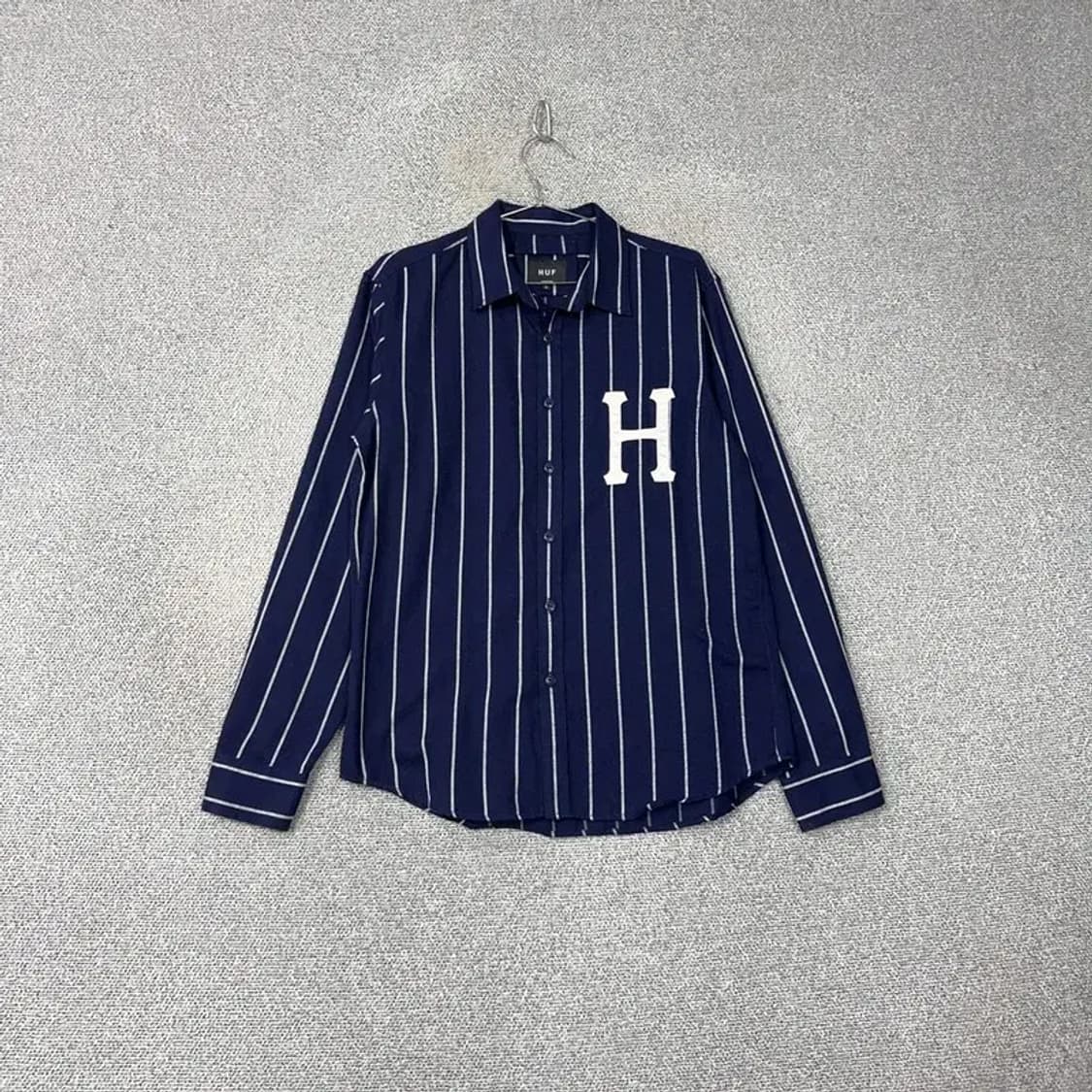 허프 HUF 로고 빈티지 스트라이프 레이온 셔츠 M 상품이미지1