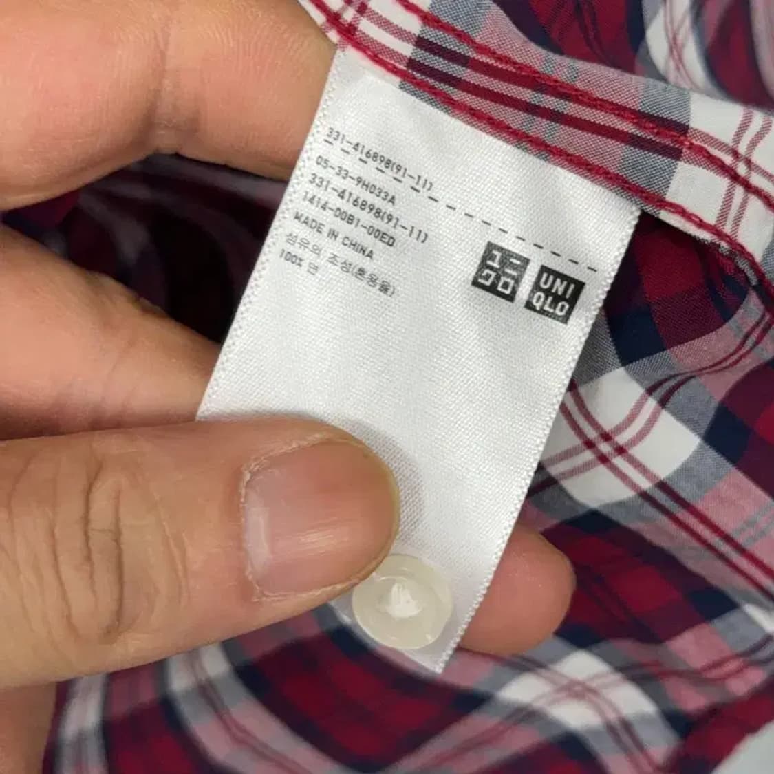 유니클로 캐주얼 남성 체크 셔츠 M 상품이미지4
