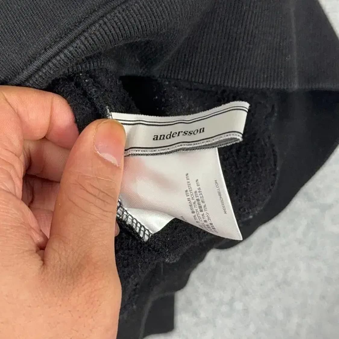 앤더슨벨 로고 오버핏 블랙 후드티 M 상품이미지4