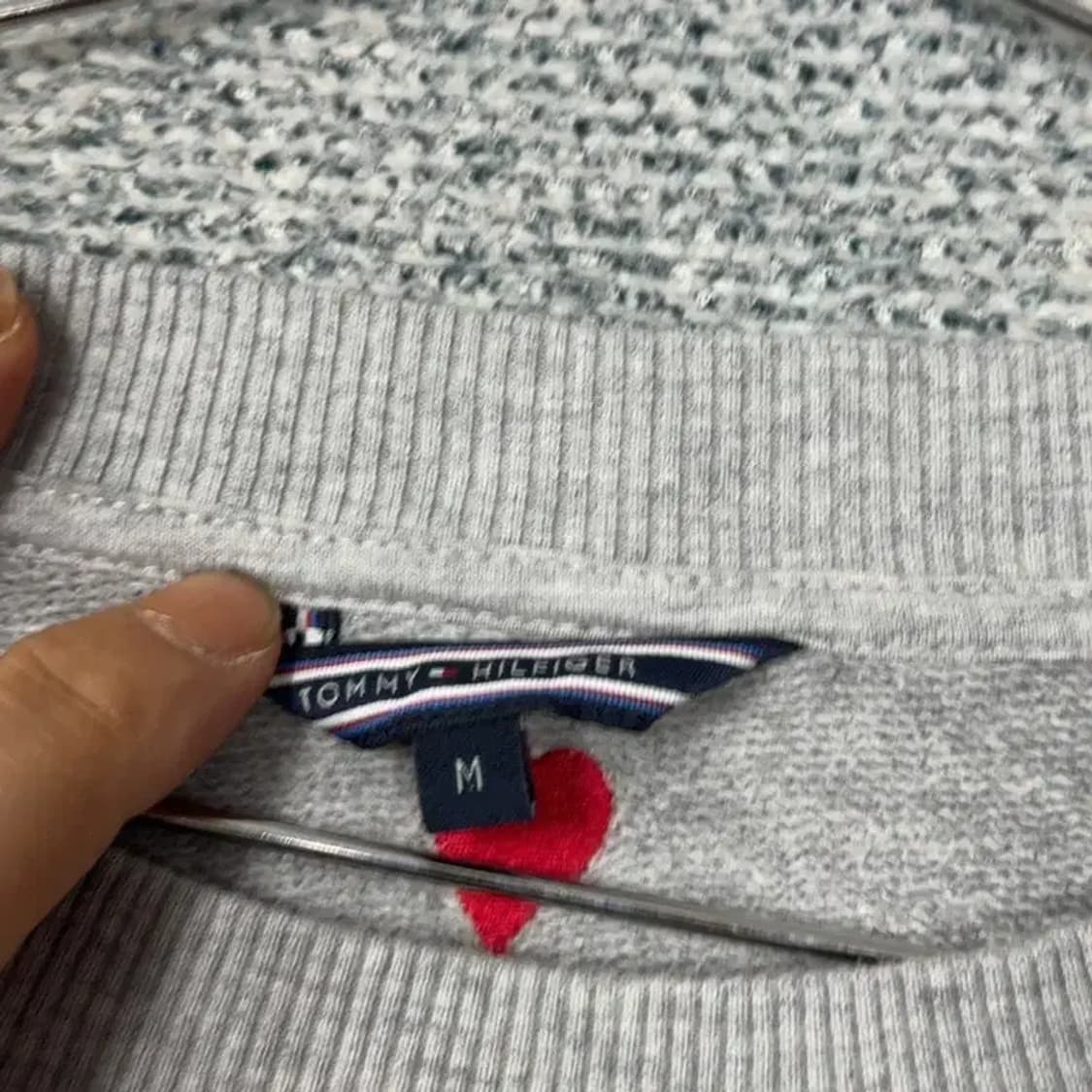 타미힐피거 프린팅 로고 그레이 맨투맨 M 상품이미지3