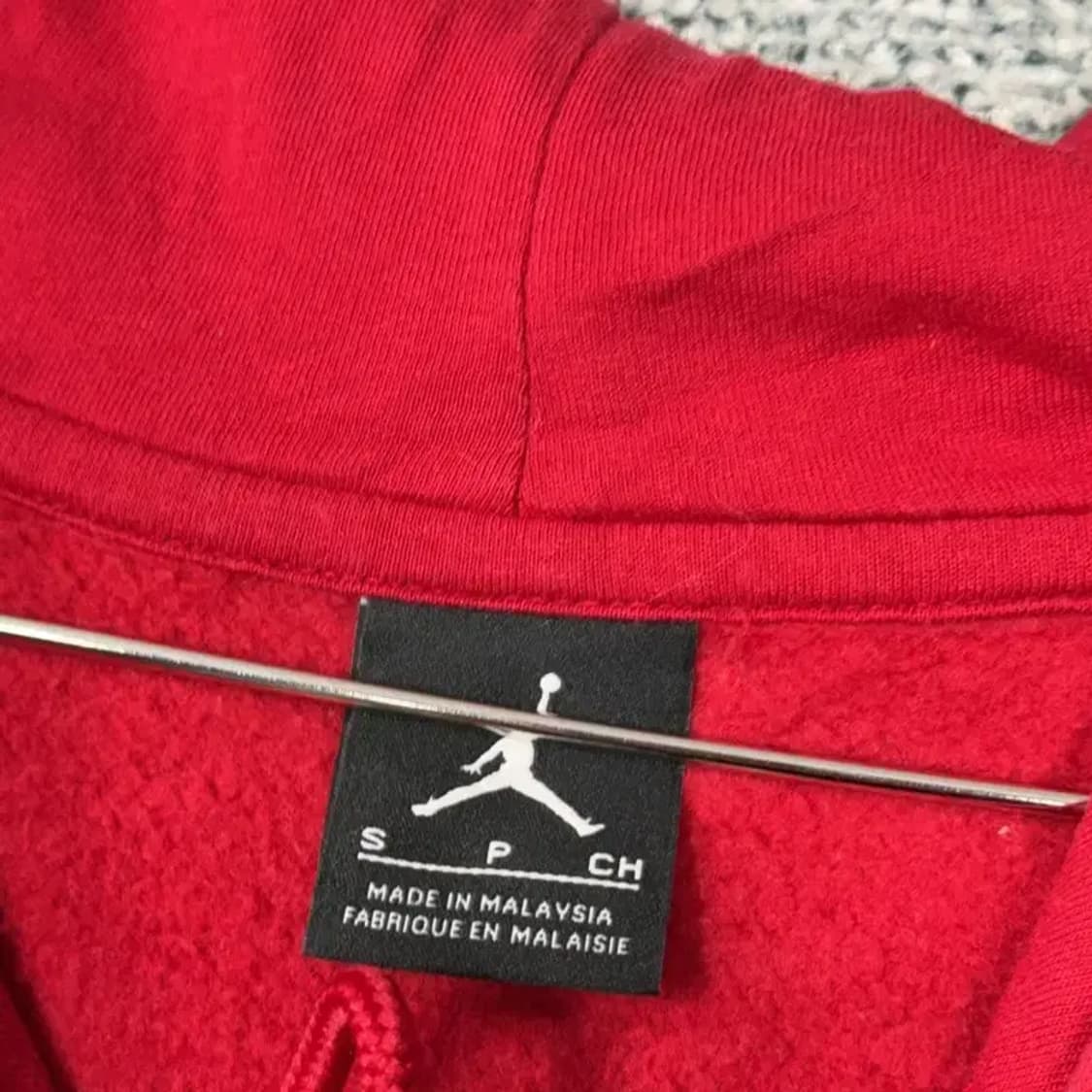 조던 스펠 로고 레드 프린팅 후드티 S 상품이미지3