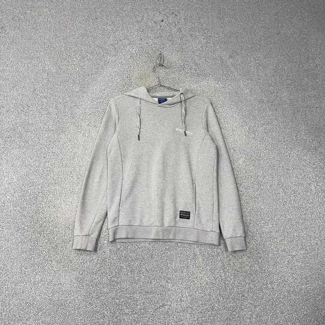 디스커버리 프린팅 로고 그레이 후드티 90 상품이미지1