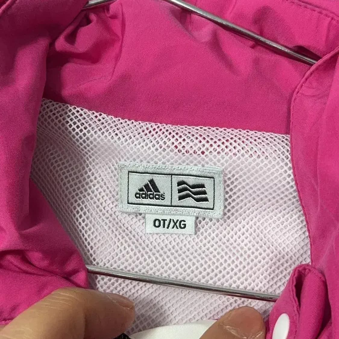 아디다스 핑크 코트 바람막이 OT(L) 상품이미지6
