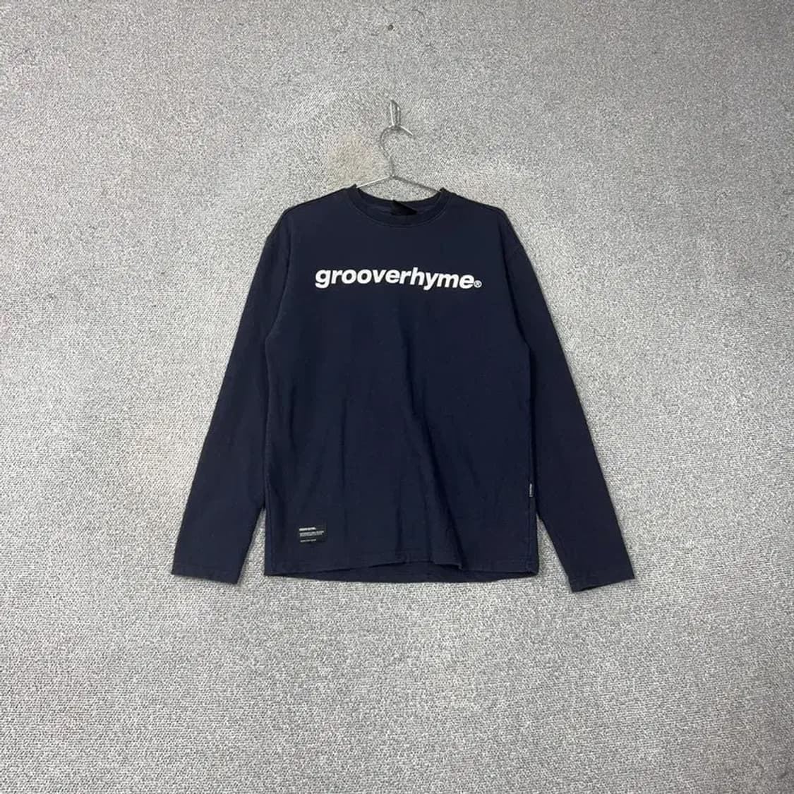 그루브라임 스펠 로고 네이비 코튼 긴팔티 M 상품이미지1