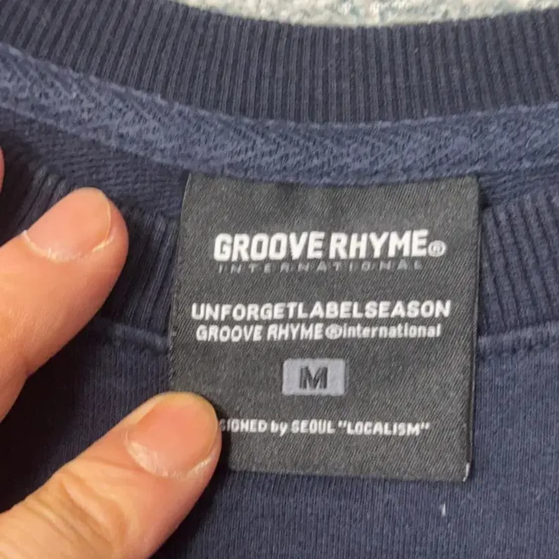그루브라임 스펠 로고 네이비 코튼 긴팔티 M 상품이미지3