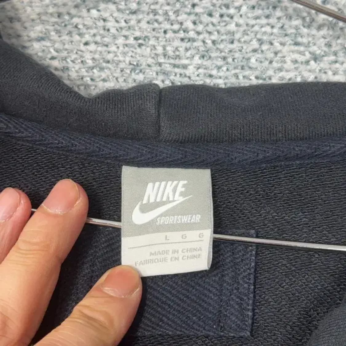 나이키 블랙 로고 빈티지 오버핏 후드집업 L 상품이미지3