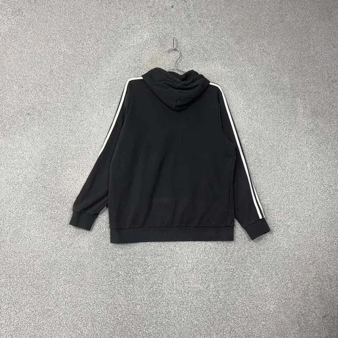 아디다스 스펠로고 블랙 삼선 오버핏 후드티 3XL 상품이미지2