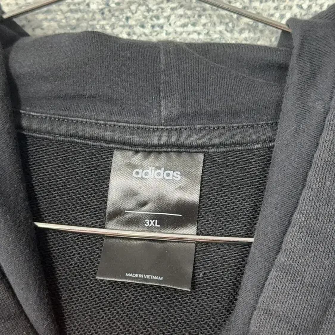 아디다스 스펠로고 블랙 삼선 오버핏 후드티 3XL 상품이미지3