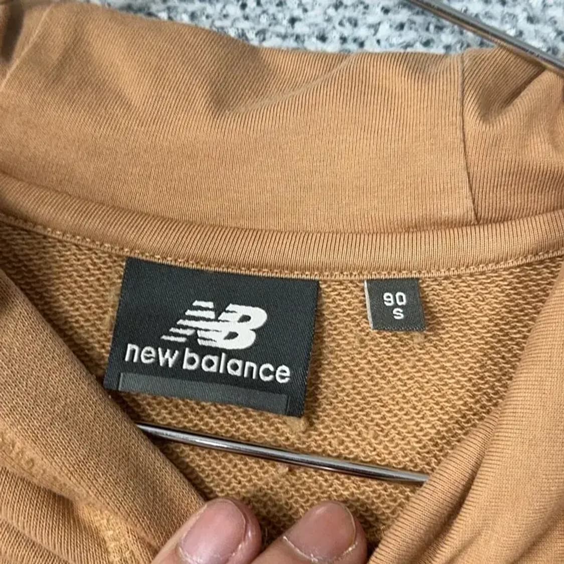 뉴발란스 카멜 로고 레이어드 후드티 S 상품이미지3