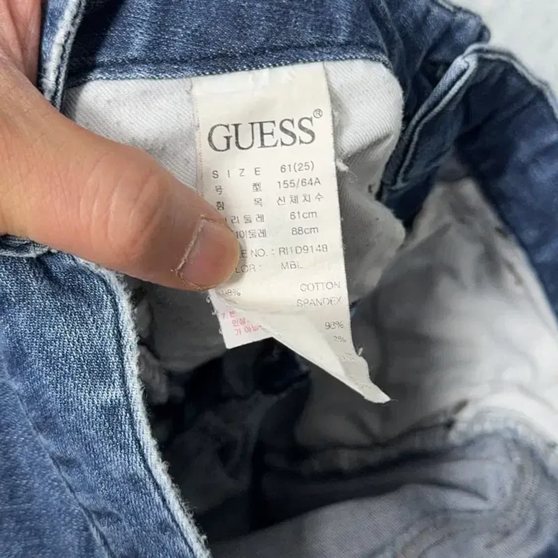 게스 가죽로고 스판 여성 스키니진 청바지 25 상품이미지7
