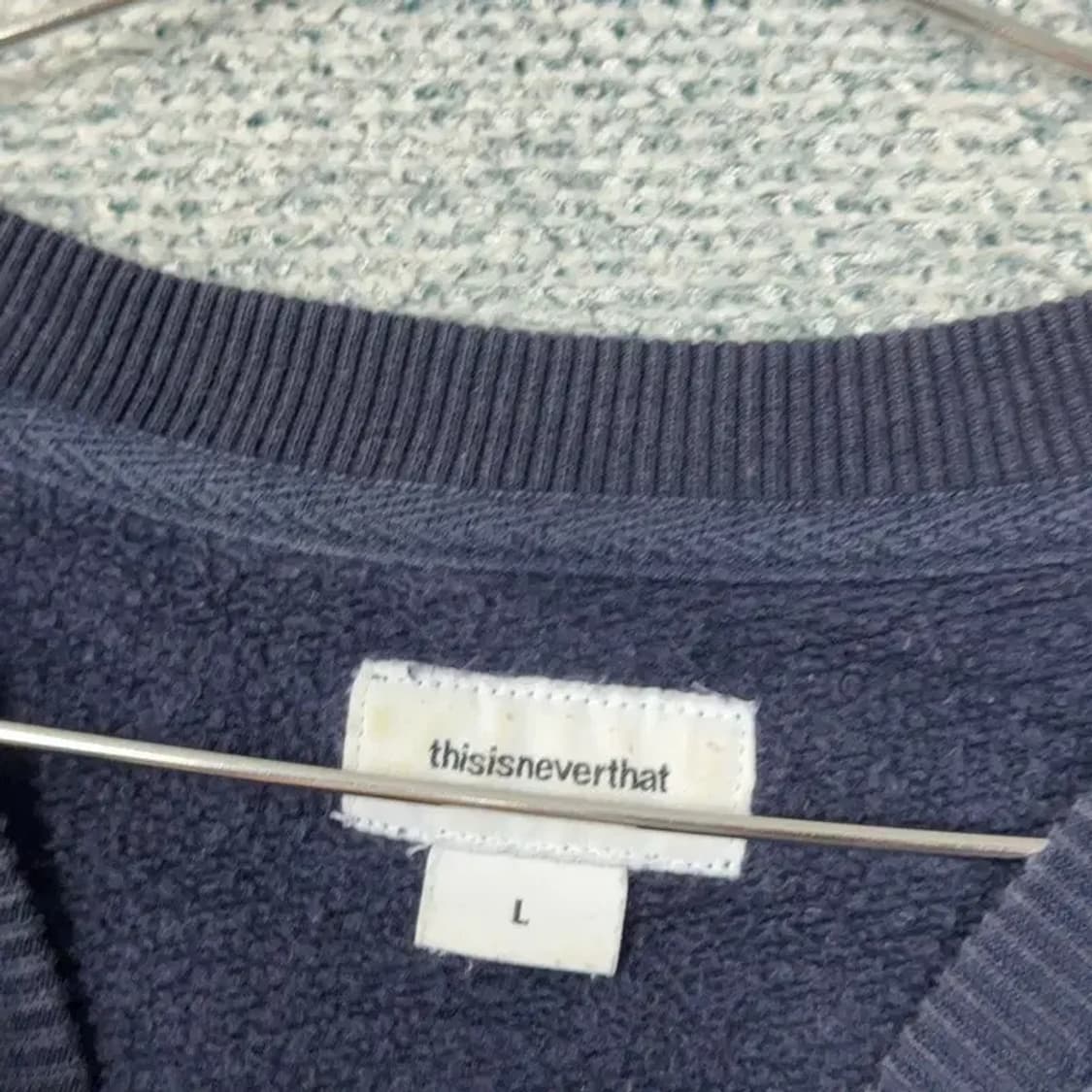 디스이즈네버댓 스펠로고 네이비 스웻셔츠 맨투맨 L 상품이미지3