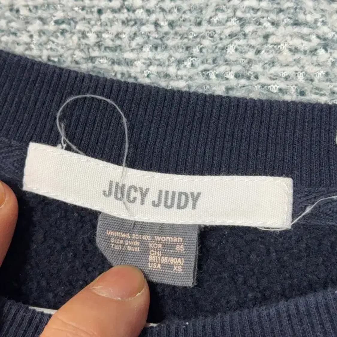 쥬시쥬디네 기모 여성 네이비 맨투맨 XS 상품이미지3