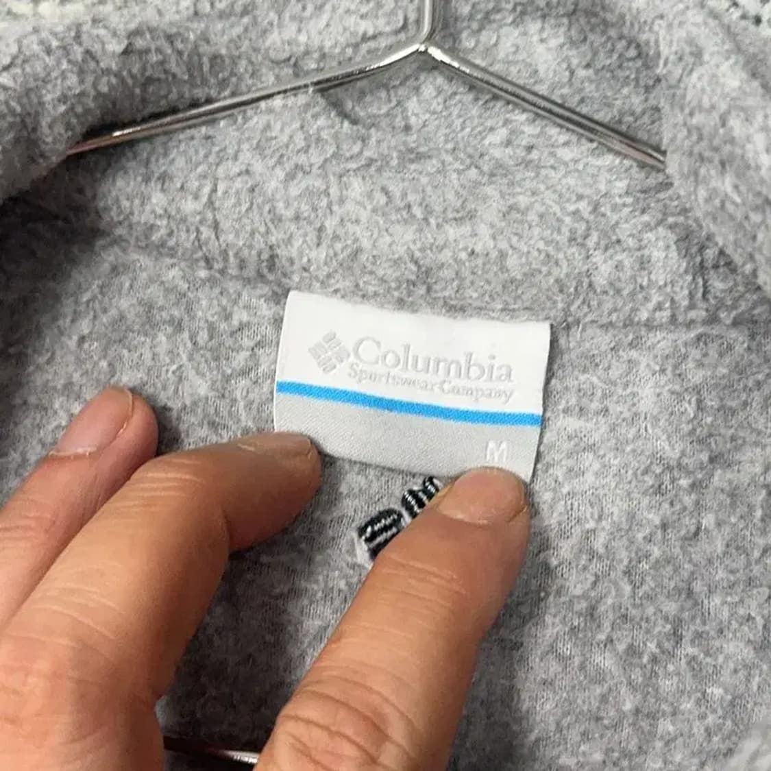 콜롬비아 로고 캐주얼 그레이 후리스 집업 M 상품이미지3