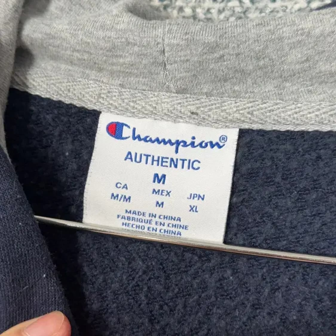 챔피온 프린팅 기모 네이비 후드티 M 상품이미지3