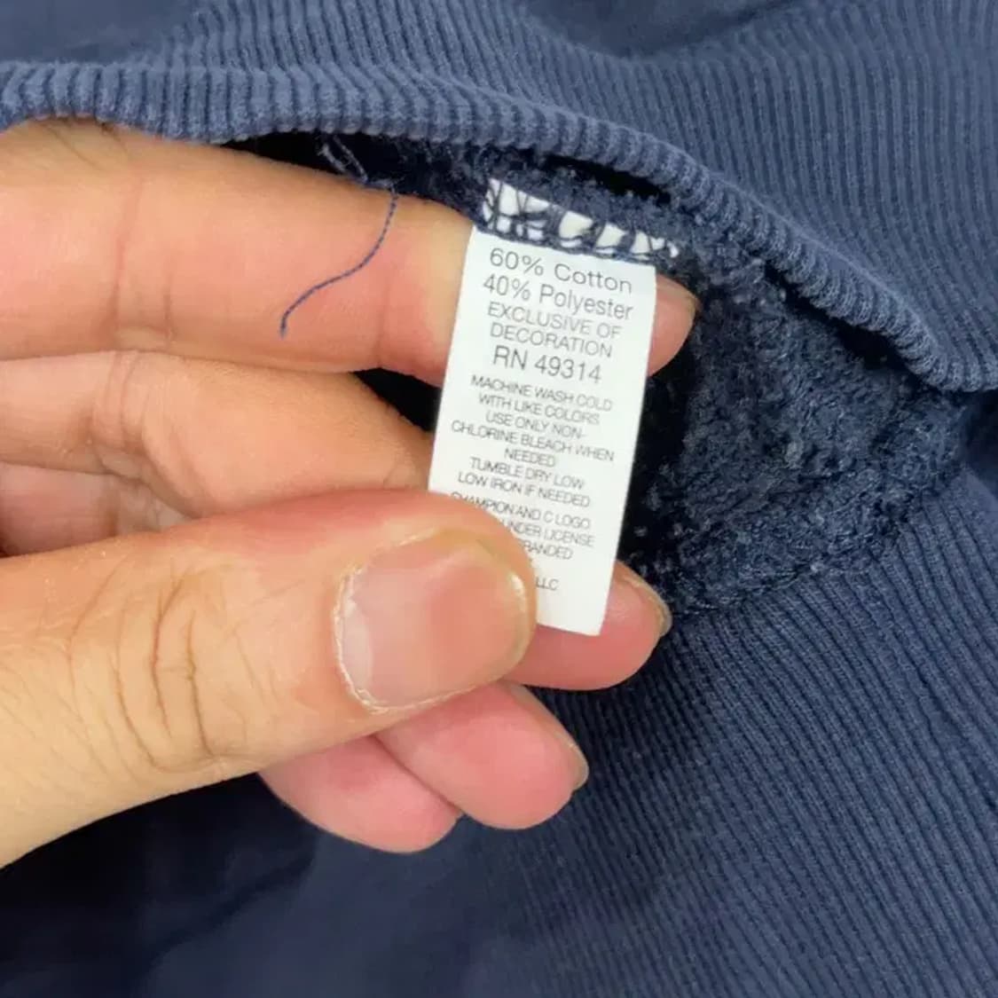 챔피온 프린팅 기모 네이비 후드티 M 상품이미지4